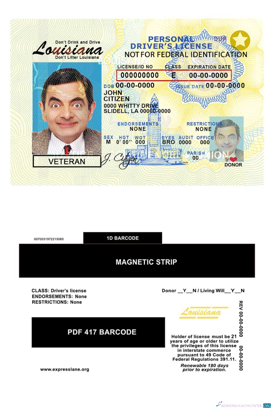 download USA Louisiana driving license